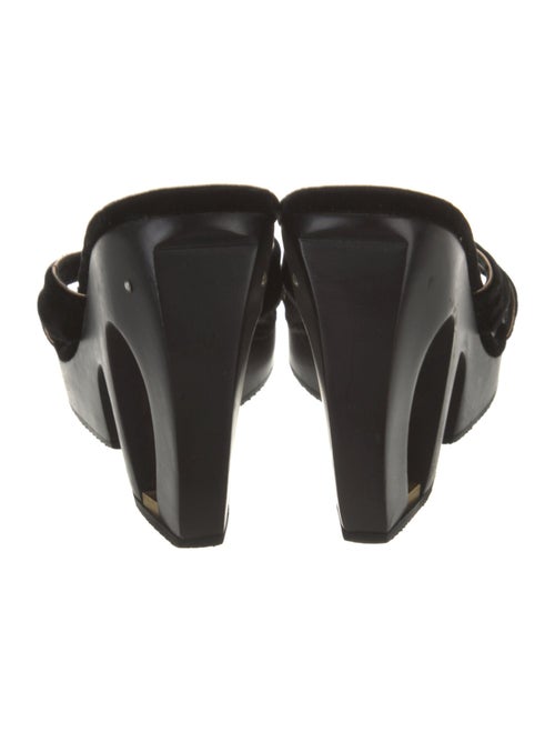 Chanel Interlocking CC Logo Velvet Slides