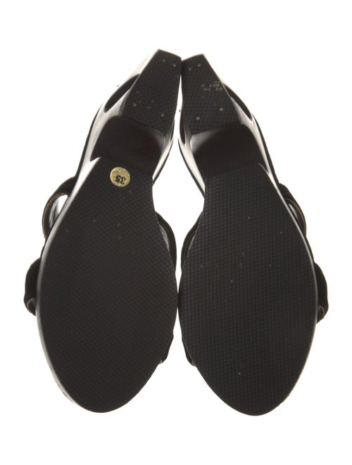 Chanel Interlocking CC Logo Velvet Slides