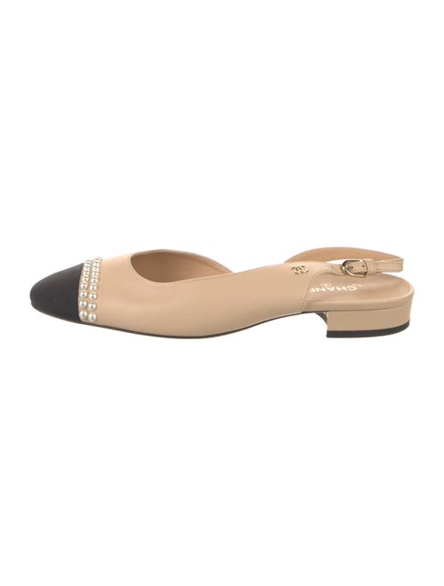 Chanel Interlocking CC Logo Lambskin Slingback Flats