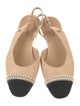 Chanel Interlocking CC Logo Lambskin Slingback Flats