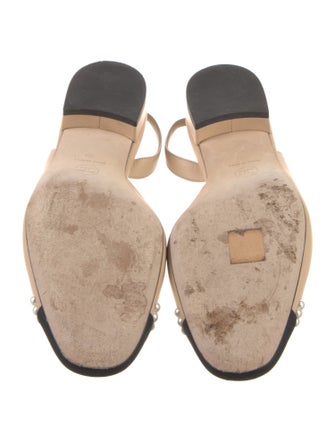 Chanel Interlocking CC Logo Lambskin Slingback Flats