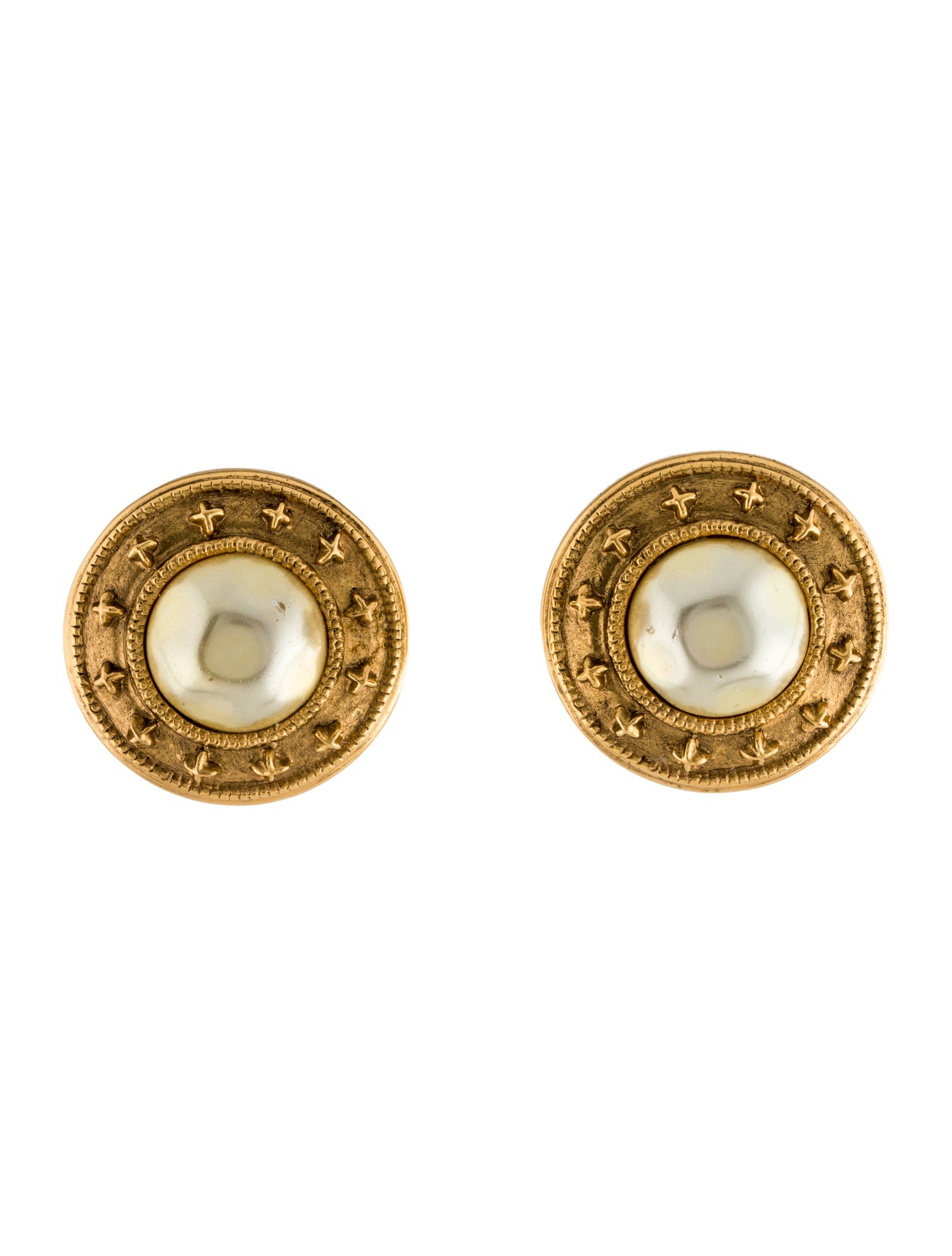 Chanel Vintage Faux Pearl Clip-On Earrings