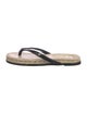 Chanel Interlocking CC Logo Leather Flip Flops