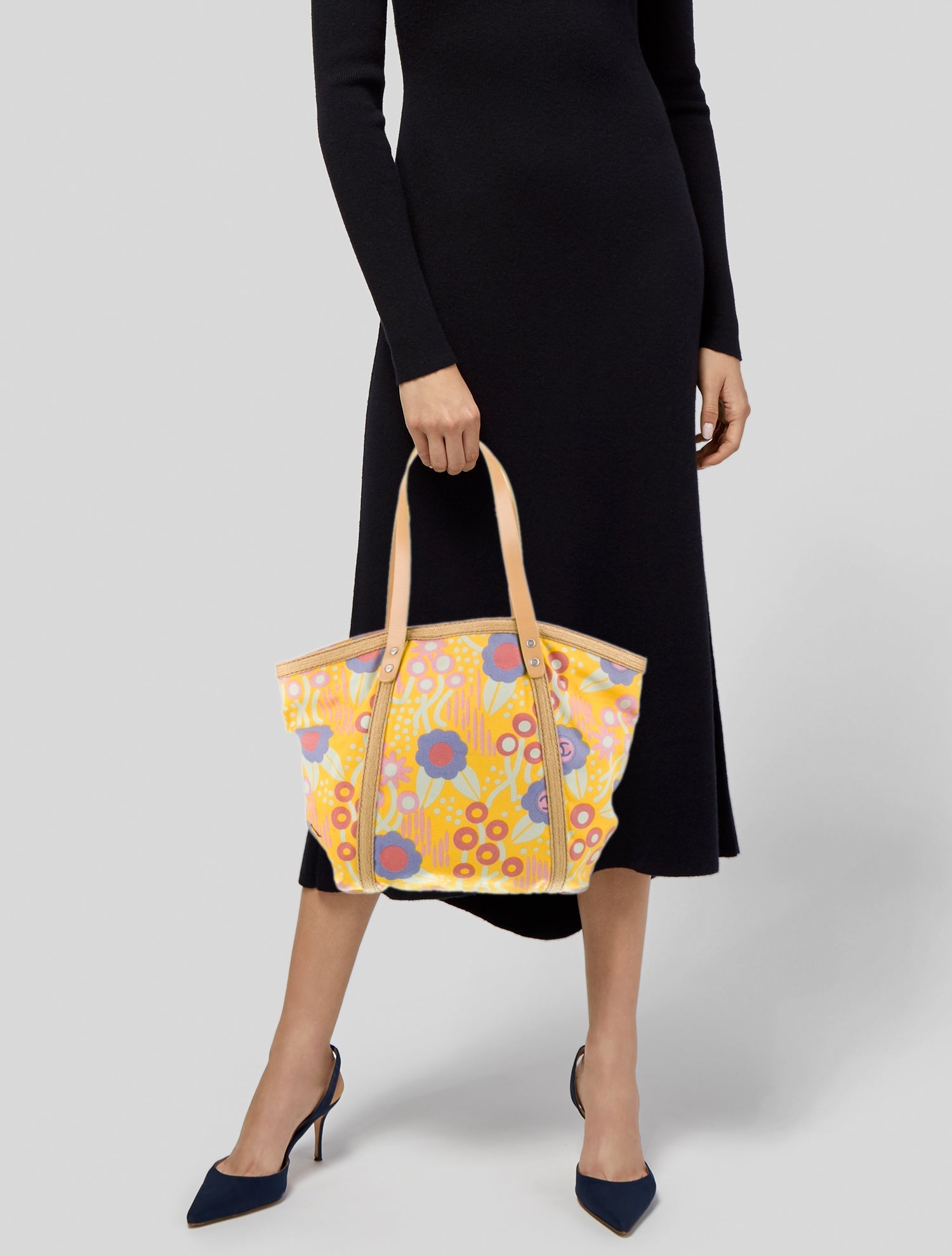 Chanel Canvas Camellia Tote