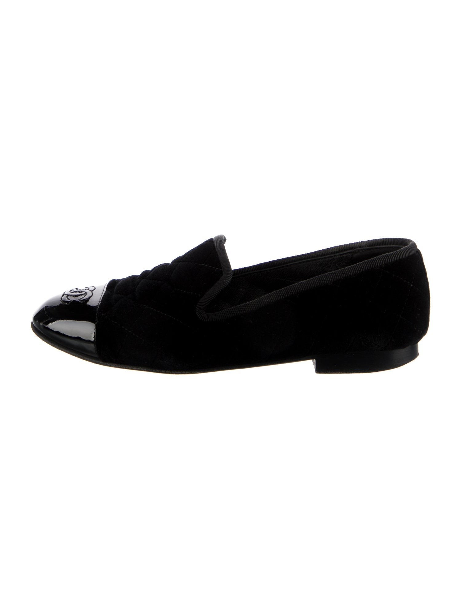 Chanel Interlocking CC Logo Velvet Loafers