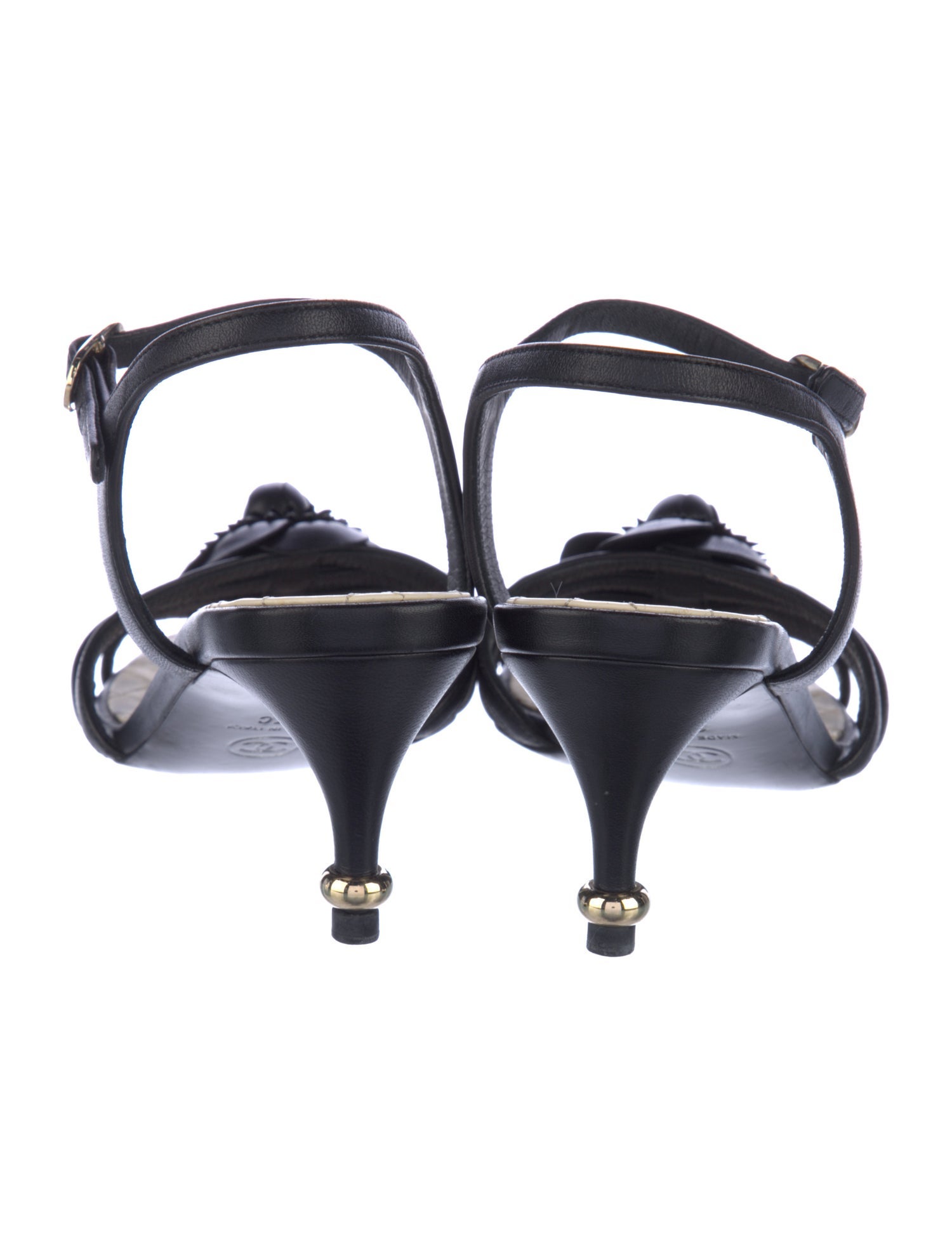 Chanel Interlocking CC Logo Lambskin Sandals