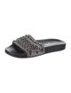 Chanel Interlocking CC Logo Tweed Slides
