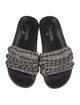 Chanel Interlocking CC Logo Tweed Slides
