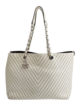 Chanel Large Perforated Shopping Tote w/Pouch