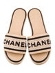 Chanel Interlocking CC Logo Leather Slides