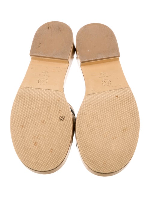 Chanel Interlocking CC Logo Leather Slides