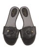 Chanel Interlocking CC Logo Leather Slides