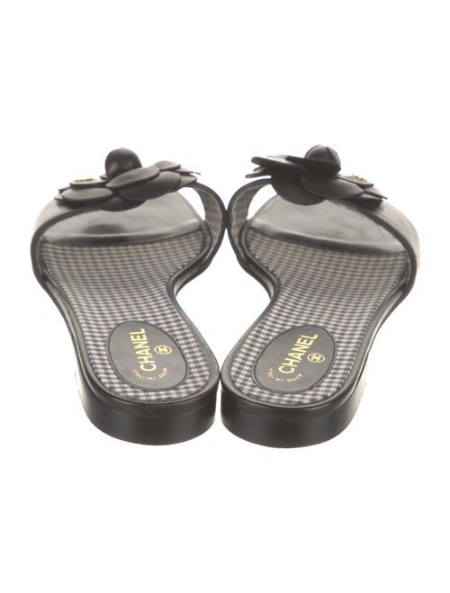 Chanel Interlocking CC Logo Leather Slides