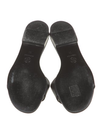 Chanel Interlocking CC Logo Leather Slides