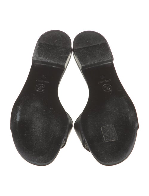 Chanel Interlocking CC Logo Leather Slides