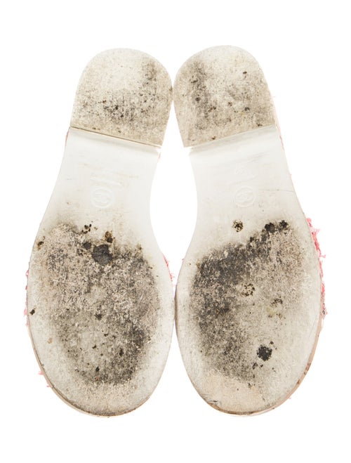 Chanel Interlocking CC Logo Tweed Slides