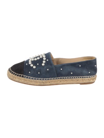 Chanel Interlocking CC Logo Suede Espadrilles