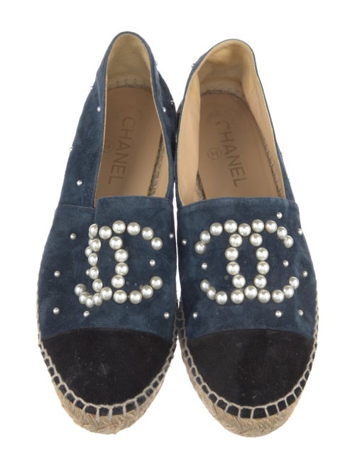 Chanel Interlocking CC Logo Suede Espadrilles