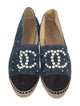 Chanel Interlocking CC Logo Suede Espadrilles