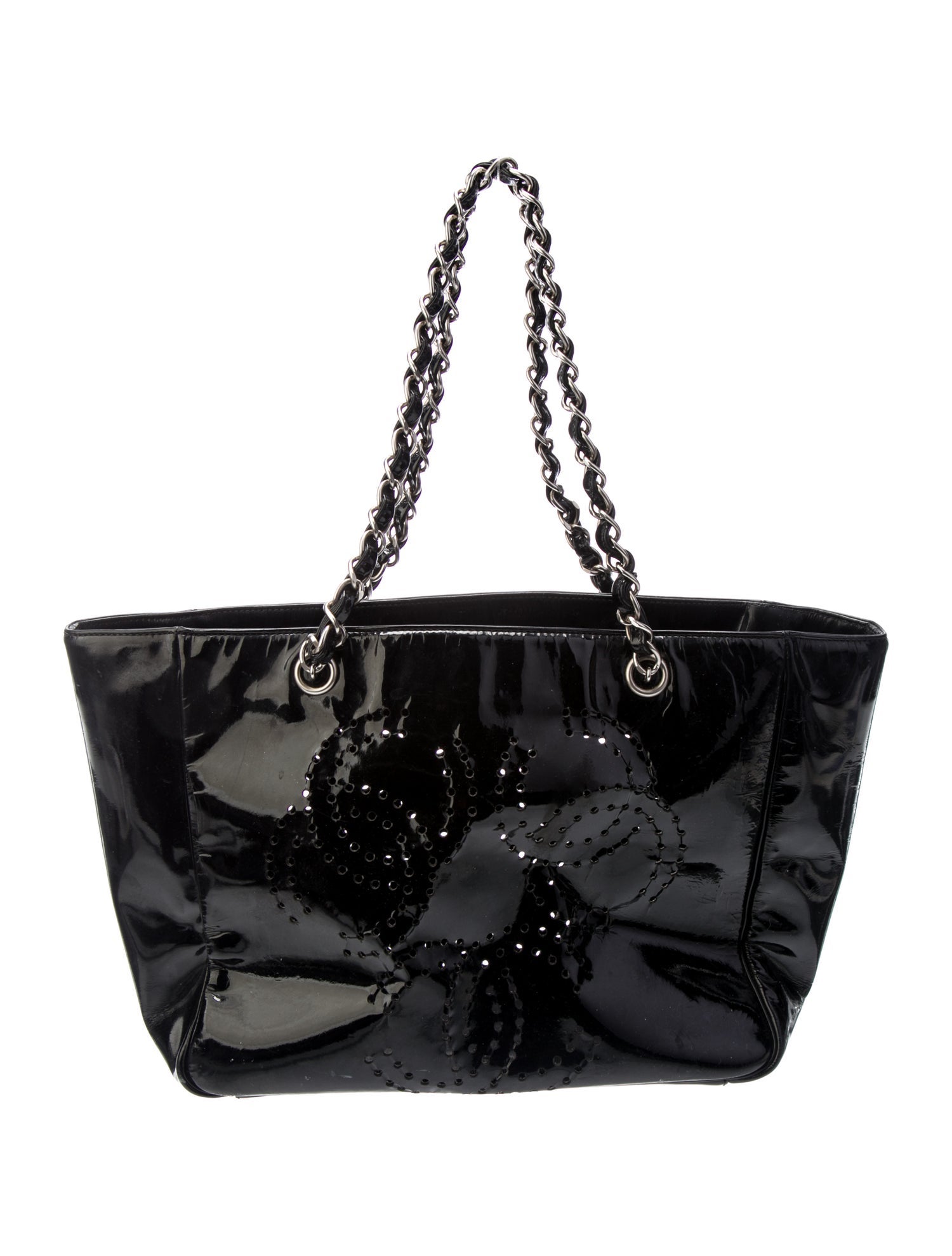 Chanel Patent Perforated CC Tote