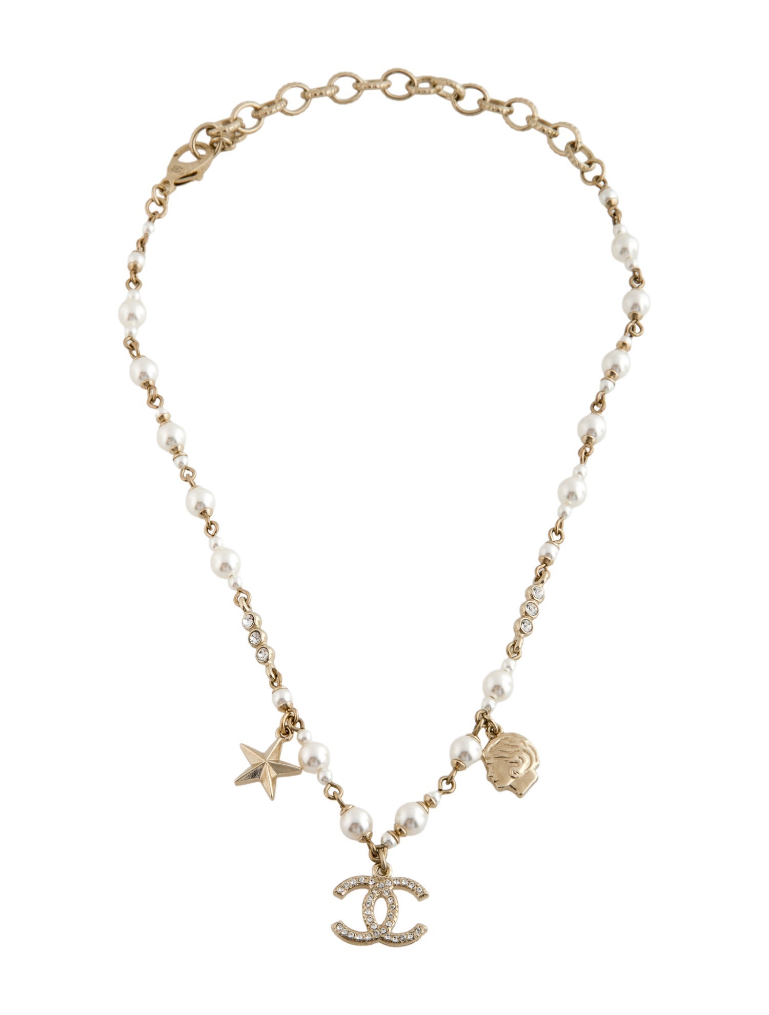 Chanel 2020 Faux Pearl & Strass CC Choker