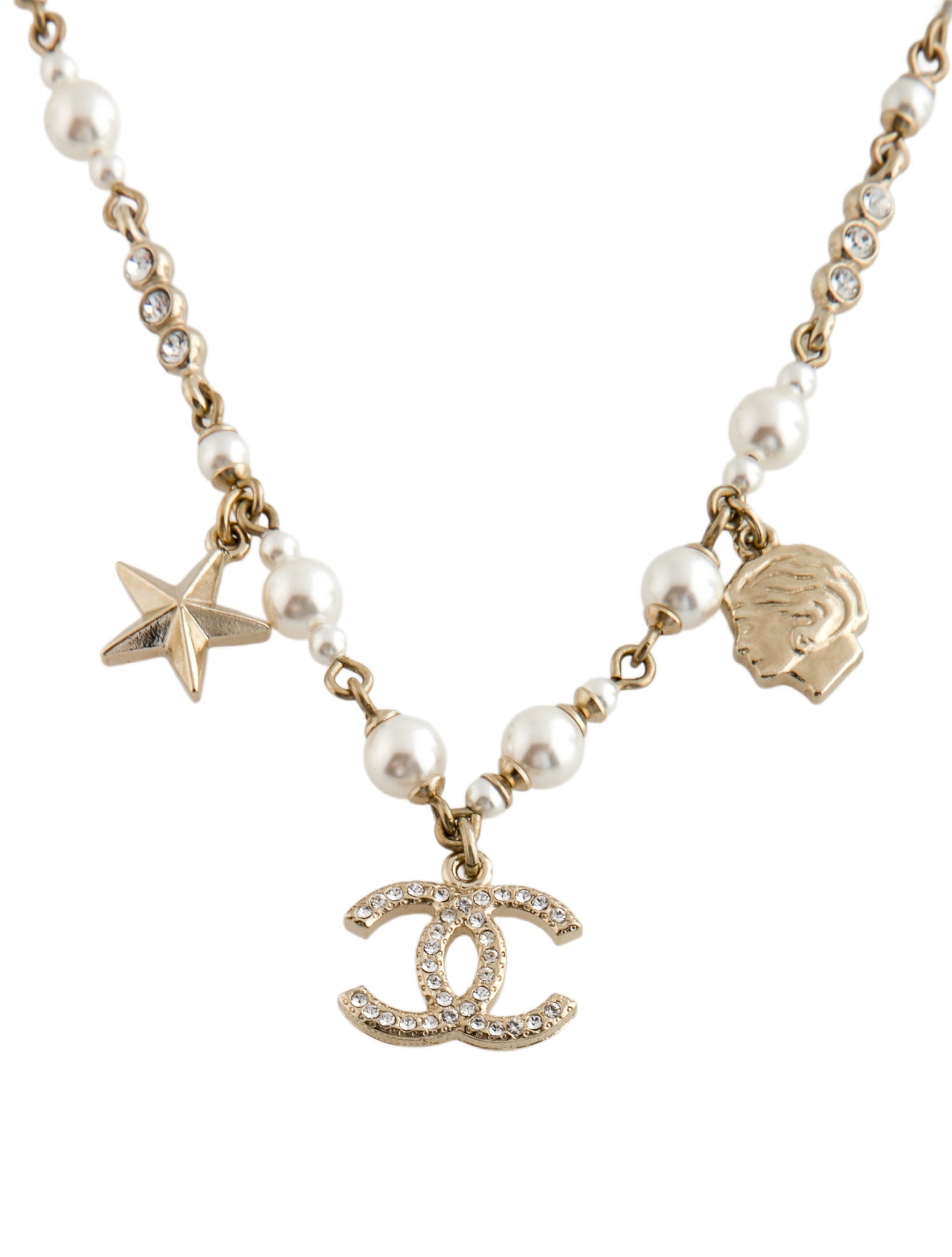 Chanel 2020 Faux Pearl & Strass CC Choker