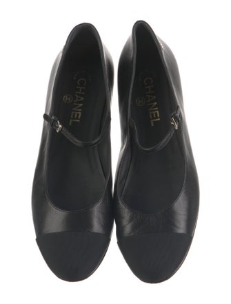 Chanel Interlocking CC Logo Leather Mary Jane Flats