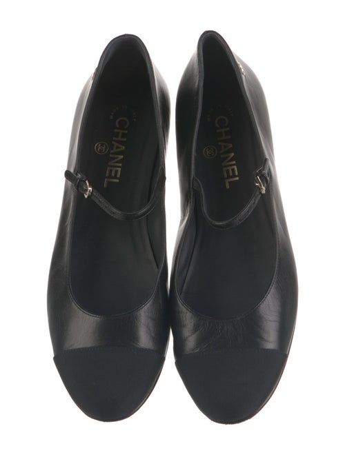Chanel Interlocking CC Logo Leather Mary Jane Flats