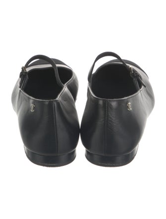 Chanel Interlocking CC Logo Leather Mary Jane Flats