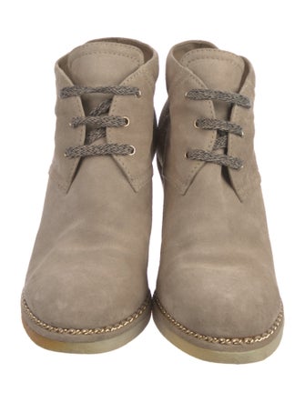 Chanel 2015 Interlocking CC Logo Lace-Up Boots