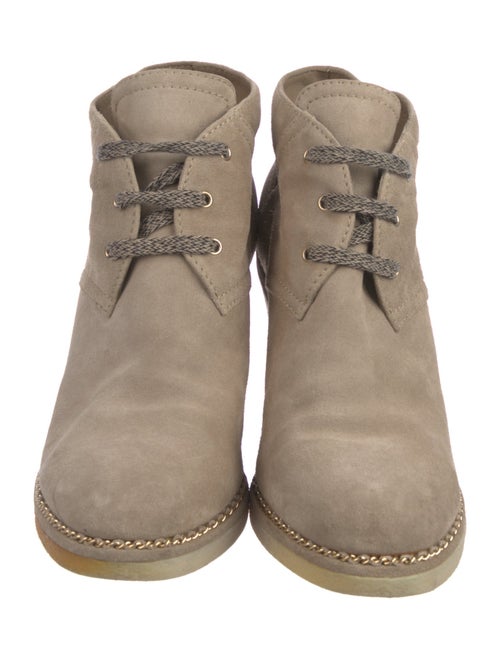 Chanel 2015 Interlocking CC Logo Lace-Up Boots