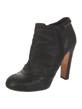 Chanel Interlocking CC Logo Suede Boots