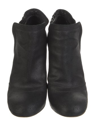 Chanel Interlocking CC Logo Suede Boots