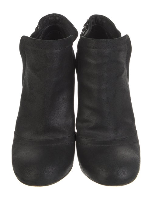 Chanel Interlocking CC Logo Suede Boots