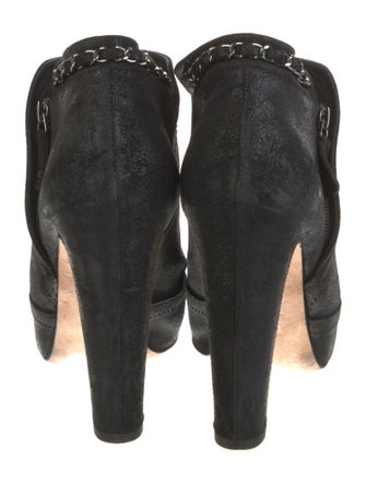 Chanel Interlocking CC Logo Suede Boots