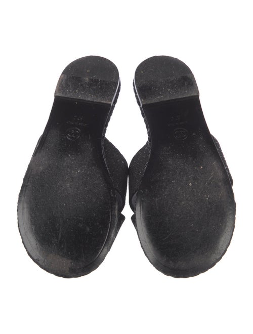 Chanel Interlocking CC Logo Leather Slides