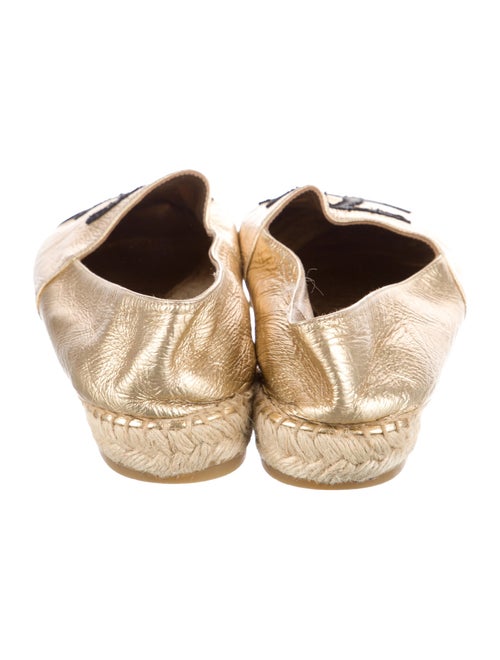 Chanel Interlocking CC Logo Leather Espadrilles