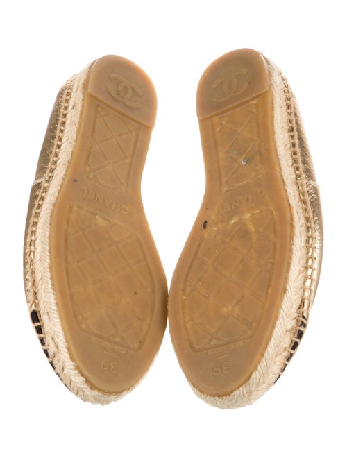 Chanel Interlocking CC Logo Leather Espadrilles
