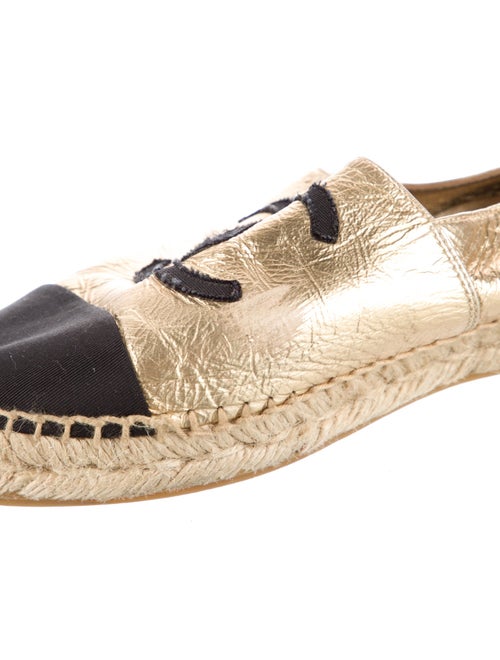 Chanel Interlocking CC Logo Leather Espadrilles