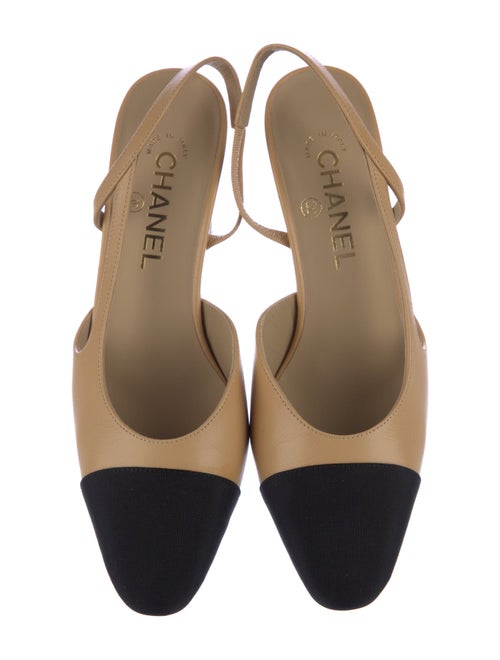 Chanel Interlocking CC Logo Lambskin Slingback Pumps