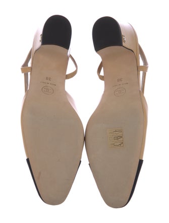 Chanel Interlocking CC Logo Lambskin Slingback Pumps