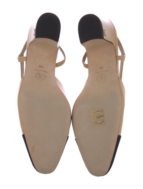 Chanel Interlocking CC Logo Lambskin Slingback Pumps