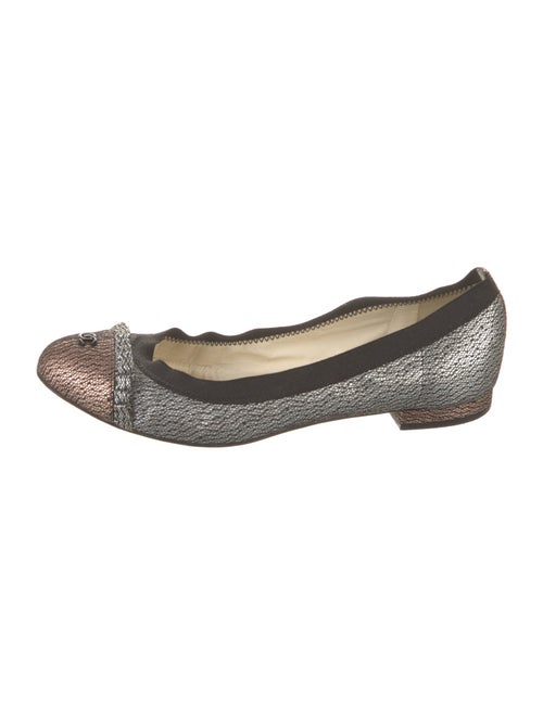 Chanel Interlocking CC Logo Ruffle Embellishment Ballet Flats