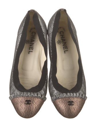 Chanel Interlocking CC Logo Ruffle Embellishment Ballet Flats