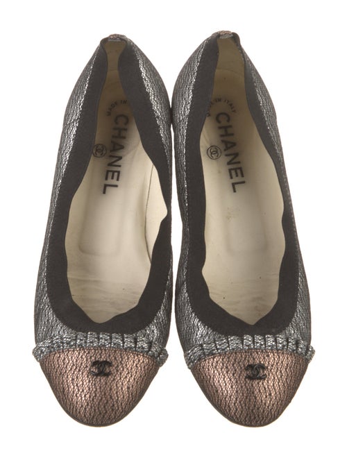 Chanel Interlocking CC Logo Ruffle Embellishment Ballet Flats