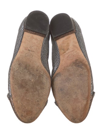 Chanel Interlocking CC Logo Ruffle Embellishment Ballet Flats