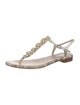Chanel Interlocking CC Logo Suede T-Strap Sandals