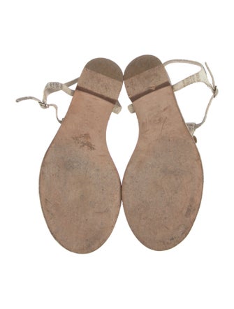 Chanel Interlocking CC Logo Suede T-Strap Sandals