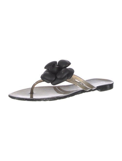 Chanel Interlocking CC Logo Rubber Slides