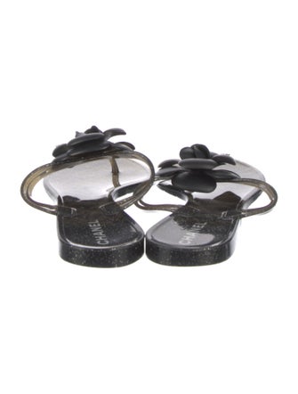 Chanel Interlocking CC Logo Rubber Slides